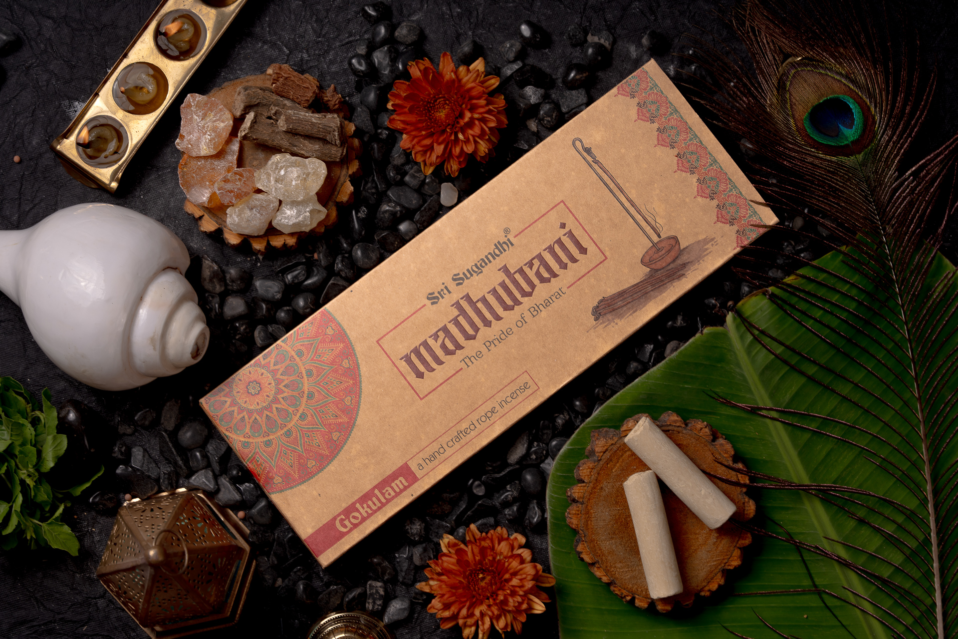 Madhubani hand crafted rope incense Gokulam