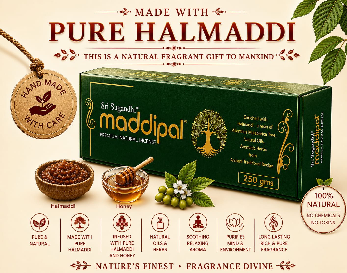 Maddipal premium natural incense  250 gms