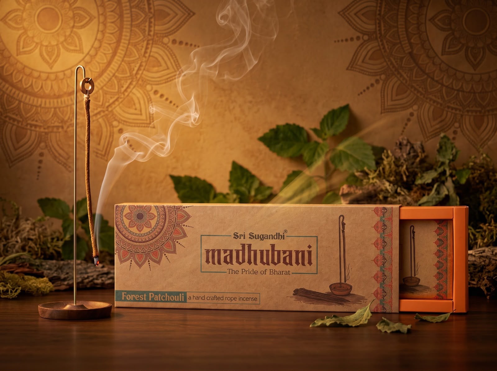 Madhubani hand crafted rope incense Forest Patchouli